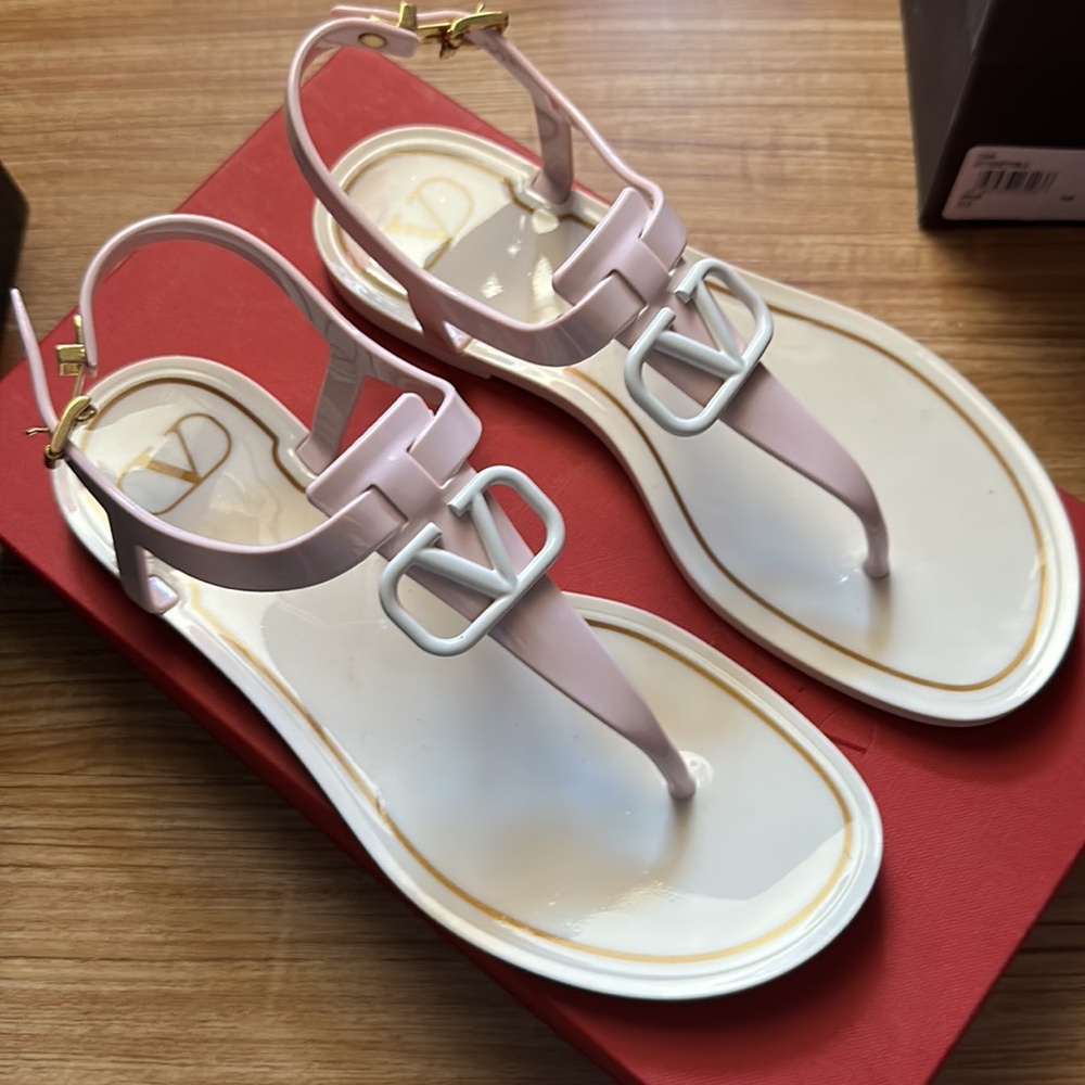 VALENTINO PINK JELLY SANDALS STRAP 36